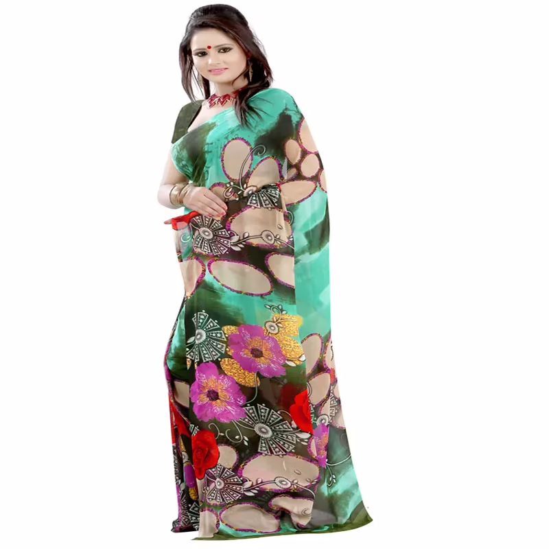 Lookslady Printed Multicolor Georgette saree