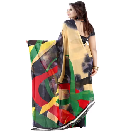 Lookslady Printed Multicolor Chiffon saree