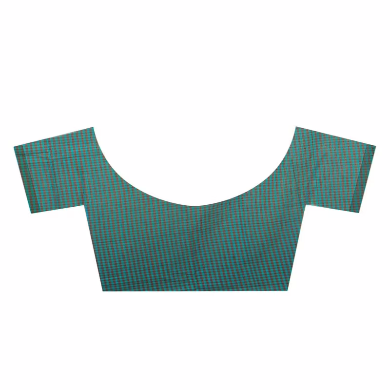 Lookslady Printed Turquoise & Dark Blue Cotton Saree