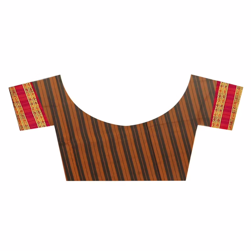 Lookslady Printed Brown & Black Cotton Saree