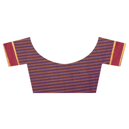 Lookslady Printed Violet & Orange Cotton Saree