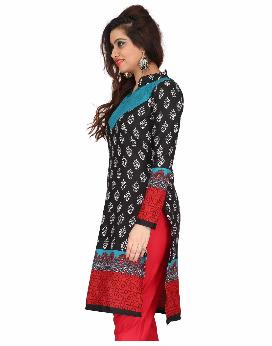 Lookslady Printed Black Cotton Printed Dress-Material