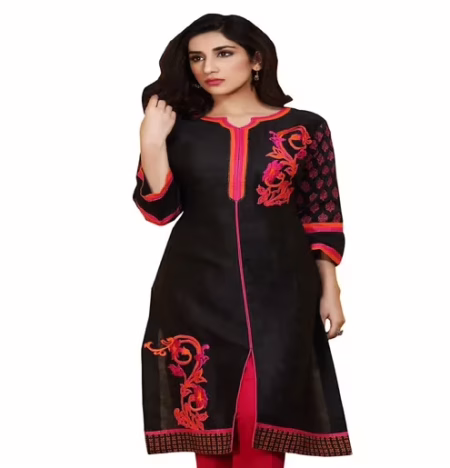 Buyzaar Black Print Designer Readymade Kurtis