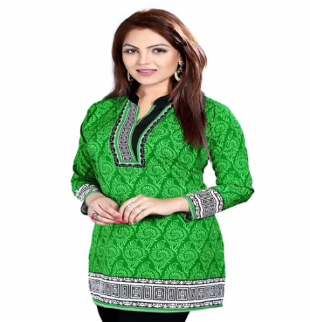 Buyzaar Green Print Designer Readymade Kurtis