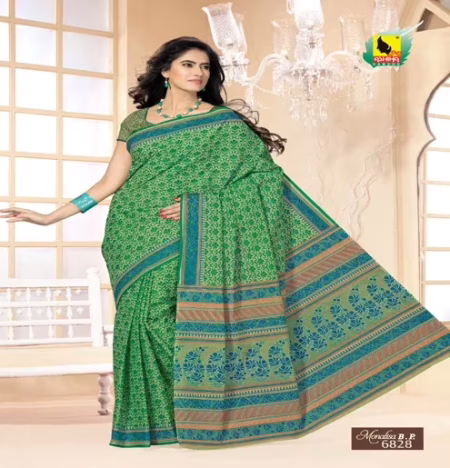 Monalisa Multi Color Printed Cotton Saree