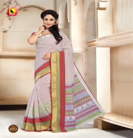 Kajri Chiku Printed Cotton Saree