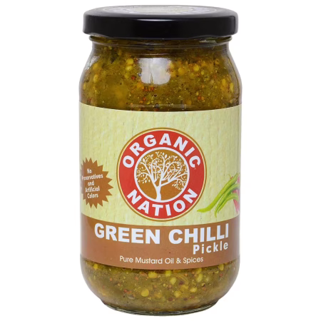 Organic Nation Green Chili Pickle