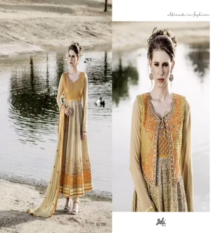 Mizzoli Mustard Poly Viscos , Dhuplan Anarkali Suit
