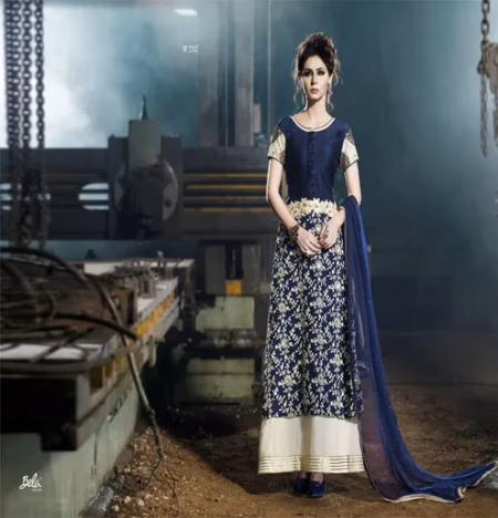 Mizzoli Black Camirc Cotton Anarkali Suit