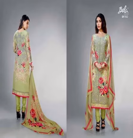 Mizzoli Multi Colour Crape Silk Straight Suit