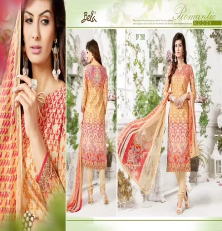 Mizzoli Multi Georgette Straight Cotton Suit