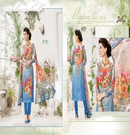 Mizzoli Multi Georgette Cotton Suit