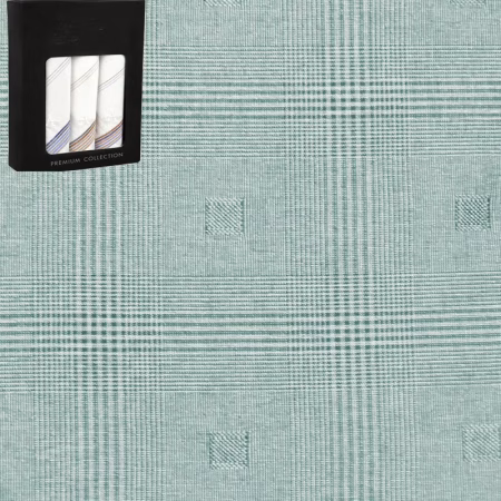 Raymond Men Poly Blended Shirt Fabric Green Free Handkerchief