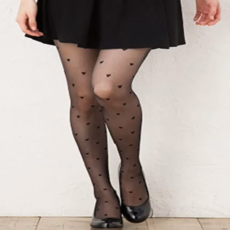 Printed And Thigh Length Black Stockings
