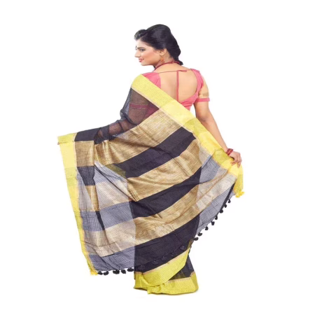BLACK COLOUR DESIGNER COTTON SILK SAREE