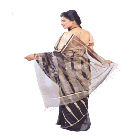 BLACK COLOUR DESIGNER MULBERRY SILK SAREE