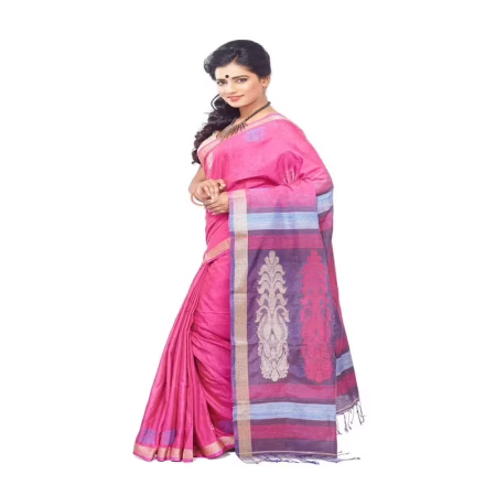 PINK COLOUR DESIGNER ERI MOTKA SILK SAREE