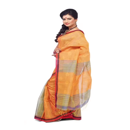 ORANGE COLOUR DESIGNER MOTKA WITH ERI SILK SAREE