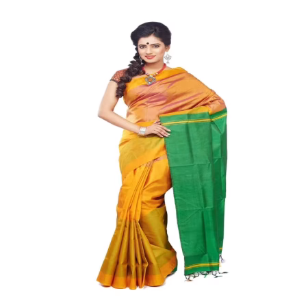 GOLDEN COLOUR DESIGNER SILK SAREE