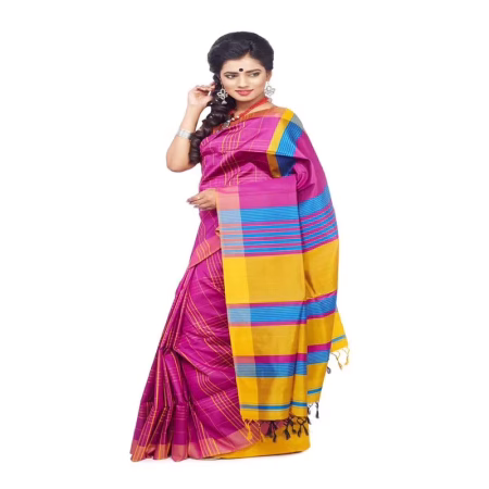 MAGENTA COLOUR DESIGNER SILK SAREE