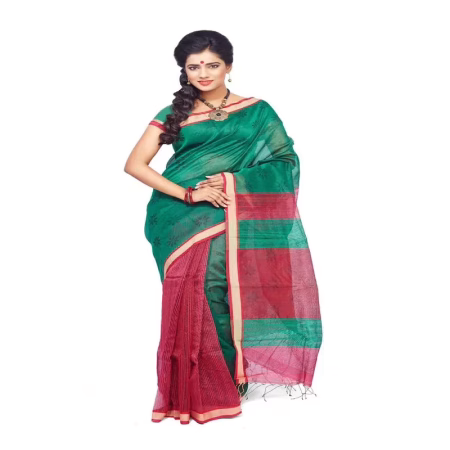GREEN COLOUR DESIGNER MOTKA WITH ERI SILK SAREE