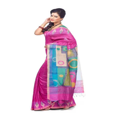 PURPLE COLOUR DESIGNER MOTKA WITH MUGA SILK SAREE