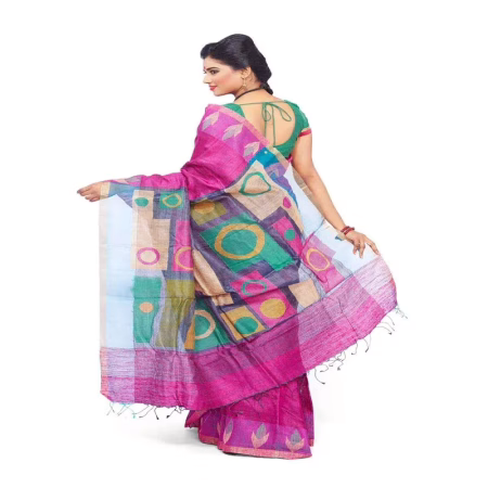 PURPLE COLOUR DESIGNER MOTKA WITH MUGA SILK SAREE