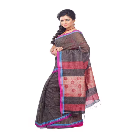 BLACK COLOUR DESIGNER HANDLOOM SAREE KHESH SILK