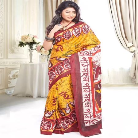 Original Modern Art Hand Painting Silk Saree