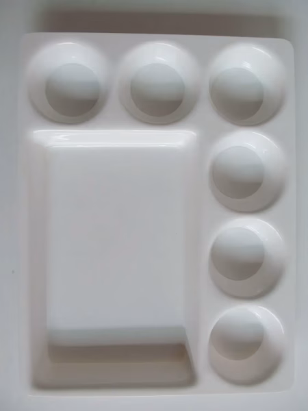 Chhajer Handicraft Acrylic 7 Partition Plate in Round Bowl