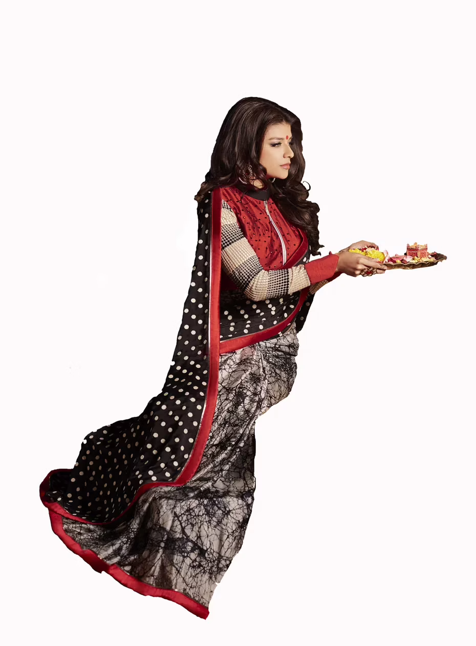 Club Art Decor Designer Cream Saree With Pure Natural Fabrics