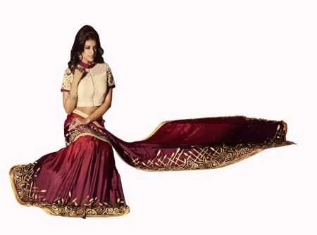 Club Art Decor Designer Maroon Saree With Pure Natural Fabrics