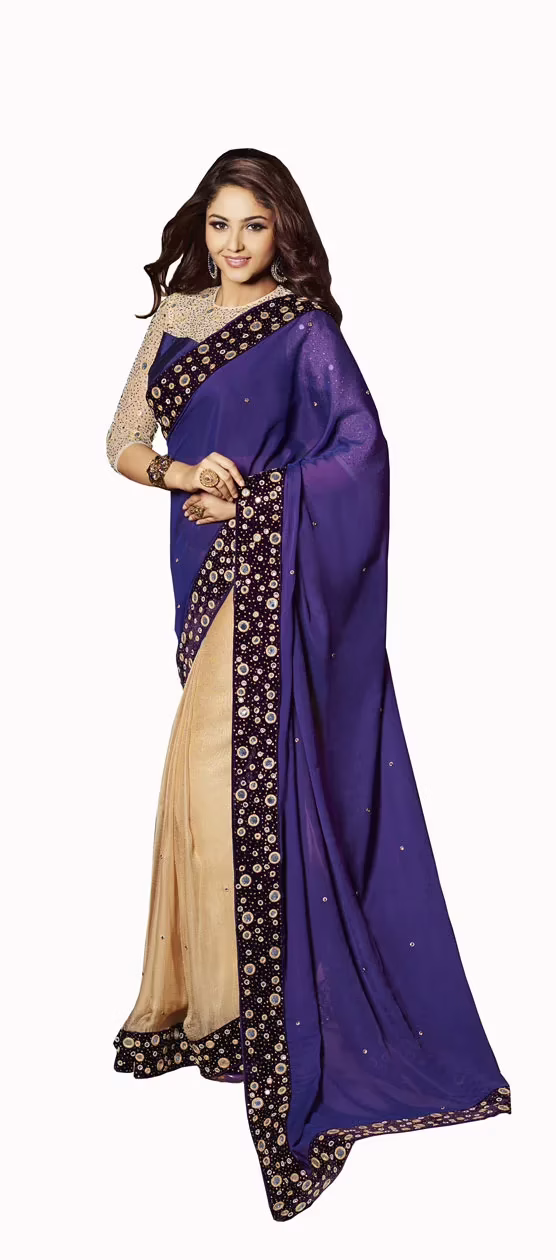 Club Art Decor Designer Blue Saree With Pure Natural Fabrics