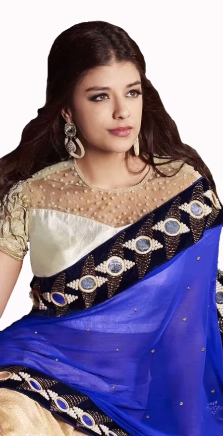 Club Art Decor Designer Cream Saree With Pure Natural Fabrics