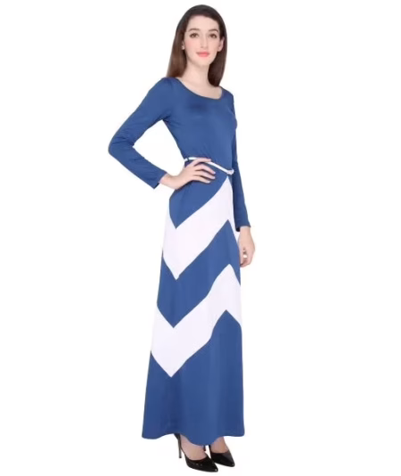 Elliana Blue And White Gown Dress