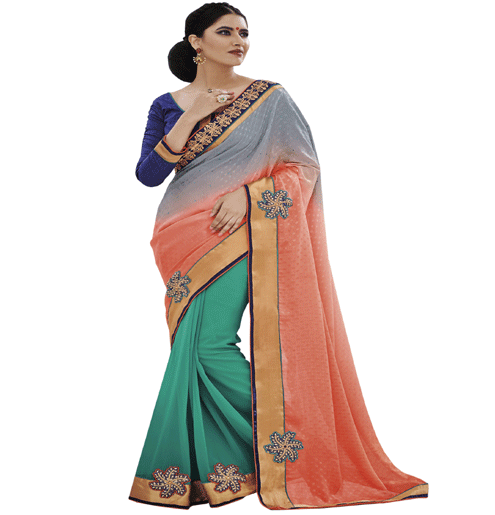Multy Colour Fancy Jacquard Traditional Designer Occation Wear Saree With Matching Blouse Piece