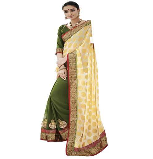 Multy Colour Fancy Jacquard Traditional Designer Occation Wear Saree With Matching Blouse Piece