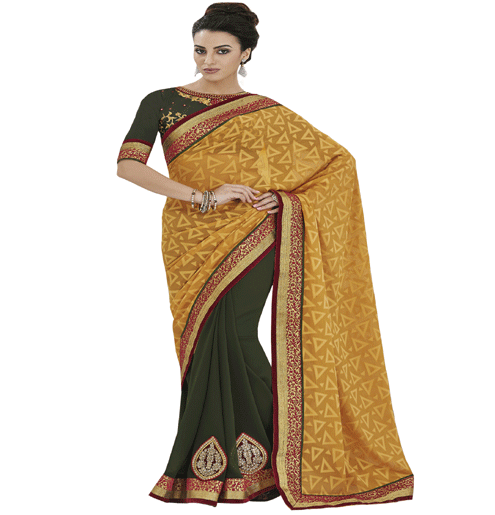 Yellow Colour Jacquard Traditional Designer Occation Wear Saree With Matching Blouse Piece