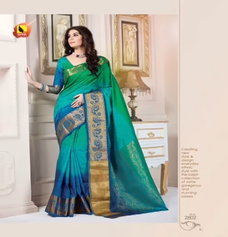 Meera Sea Green Printed Saree