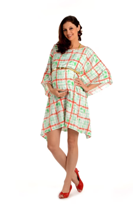 Radiation Safe-House of Napius-Print Kafthan Dress with Splases of Colours