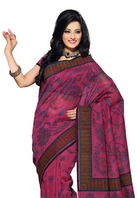 Cotton Bazaar Light Pink Cotton Printed Saree