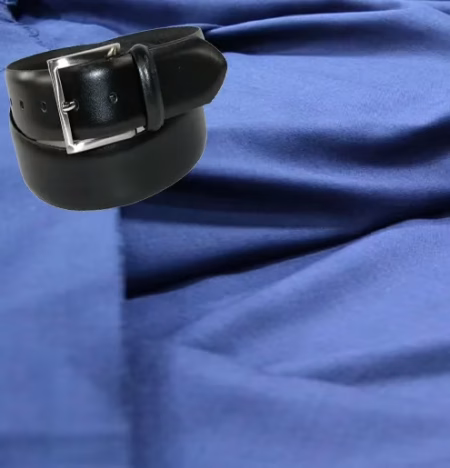 Raymond- Greyish Blue Shinning Trouser Fabric Free Belt