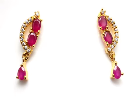 RK White & Rani Pink Necklace Set With EarRings