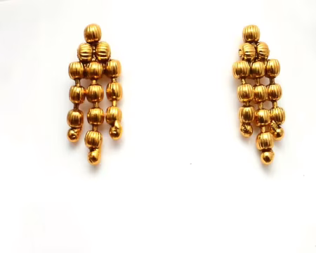 RK Gold & White Necklace Set With EarRings