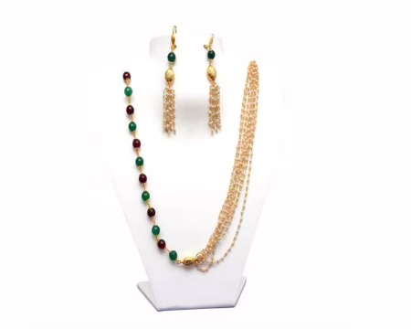 RK Multicolor Necklace Set With Ear Rings