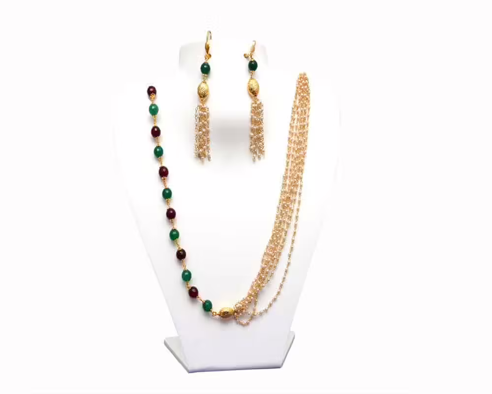 RK Multicolor Necklace Set With Ear Rings