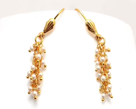 RK Gold & Multi Necklace Set With Ear Rings