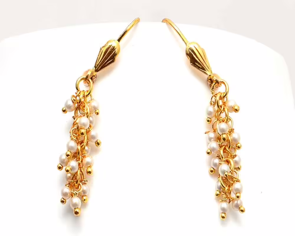 RK Gold & Multi Necklace Set With Ear Rings