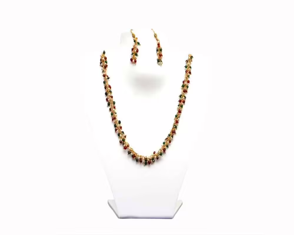 RK Multicolor Necklace Set With Ear Rings