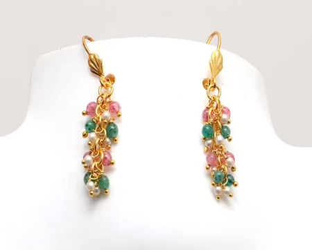 RK Multi color Necklace Set With Ear Rings